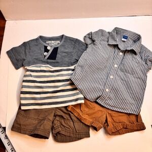 Genuine Kids Oshkosh Old Navy Carter's Boys Clothes 2 Set 18M Outfits Top Shorts